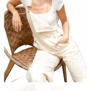 Peach Love California Cream Jeans Overalls